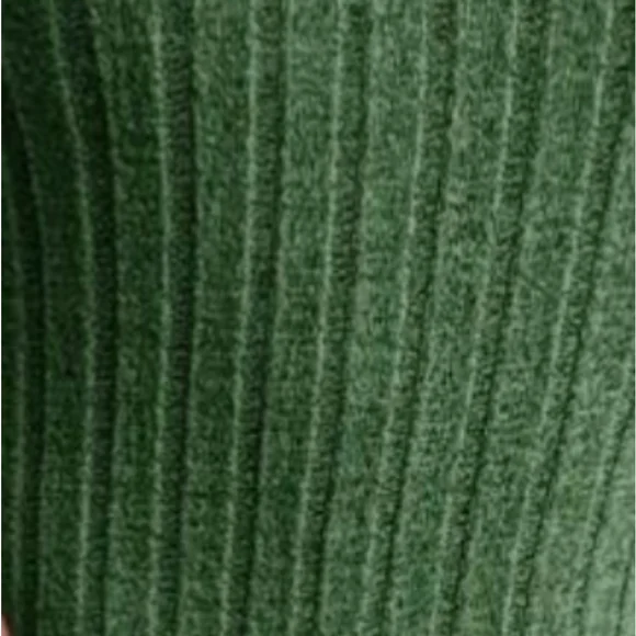 Ribbed Knit Top Pullover Large Slim Fit Shirt L Top Avocado Green Ribbed - Picture 4 of 8